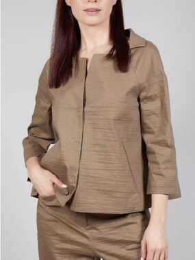 Annette Gortz Linen Blend Minimalist 3/4 Sleeve ‘Ala Jacket’ Size Medium (40)